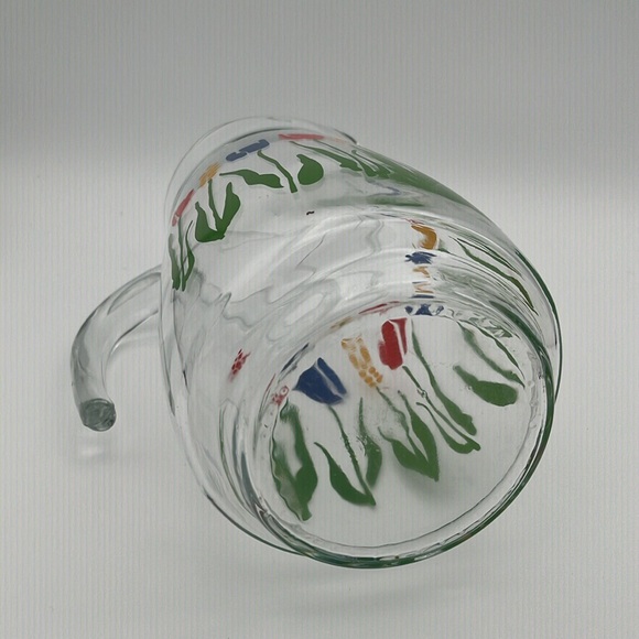 Vintage Arc France Mid Century Modern Tulip Design Glass Pitcher - Picture 4 of 7